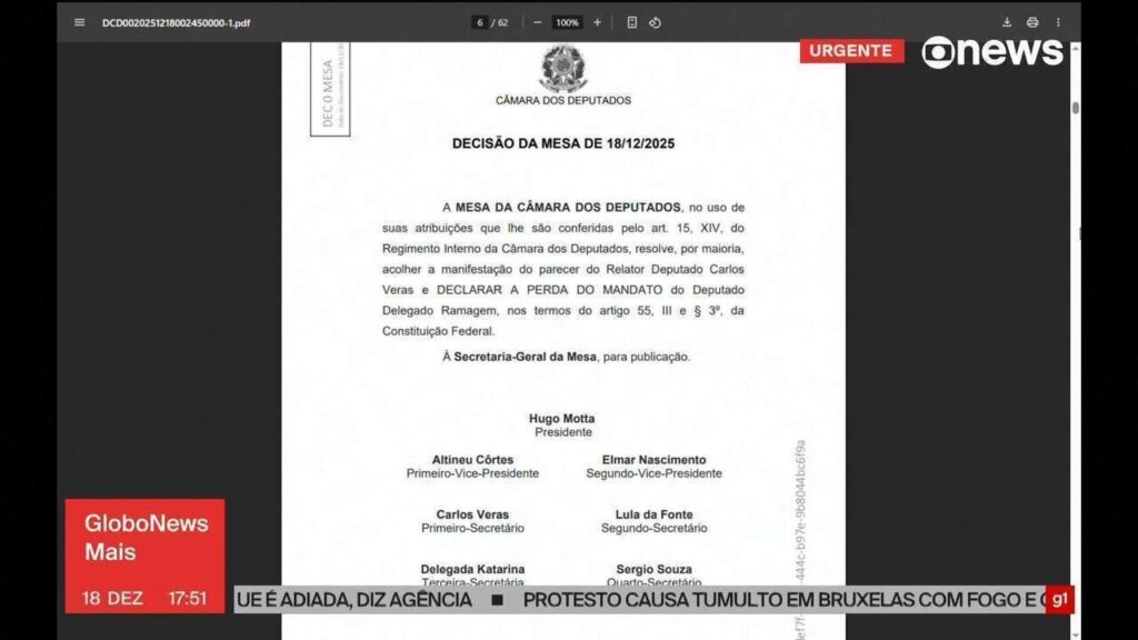 Justiça Retoma Processo Contra Ramagem Após Cassação do Mandato