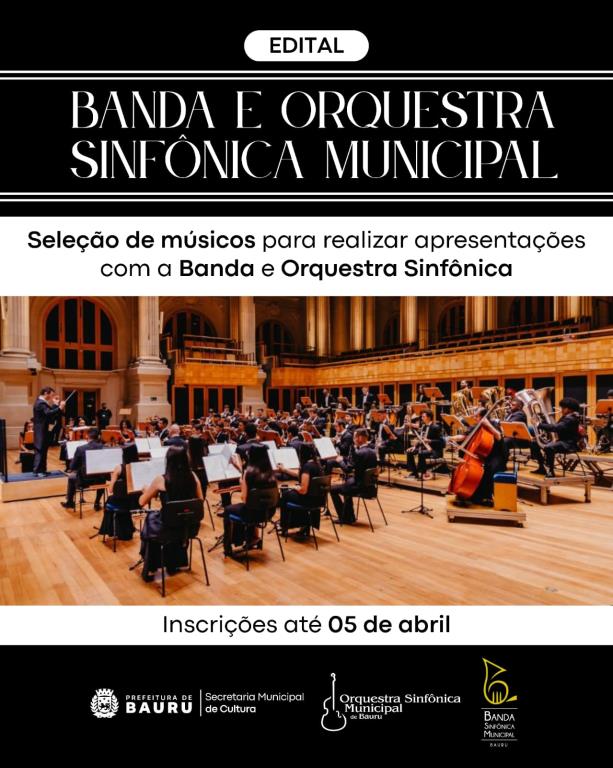 Oportunidade Musical: Inscrições Abertas para Seleção de Músicos em Bauru Oportunidade Musical: Inscrições Abertas para Seleção de Músicos em Bauru