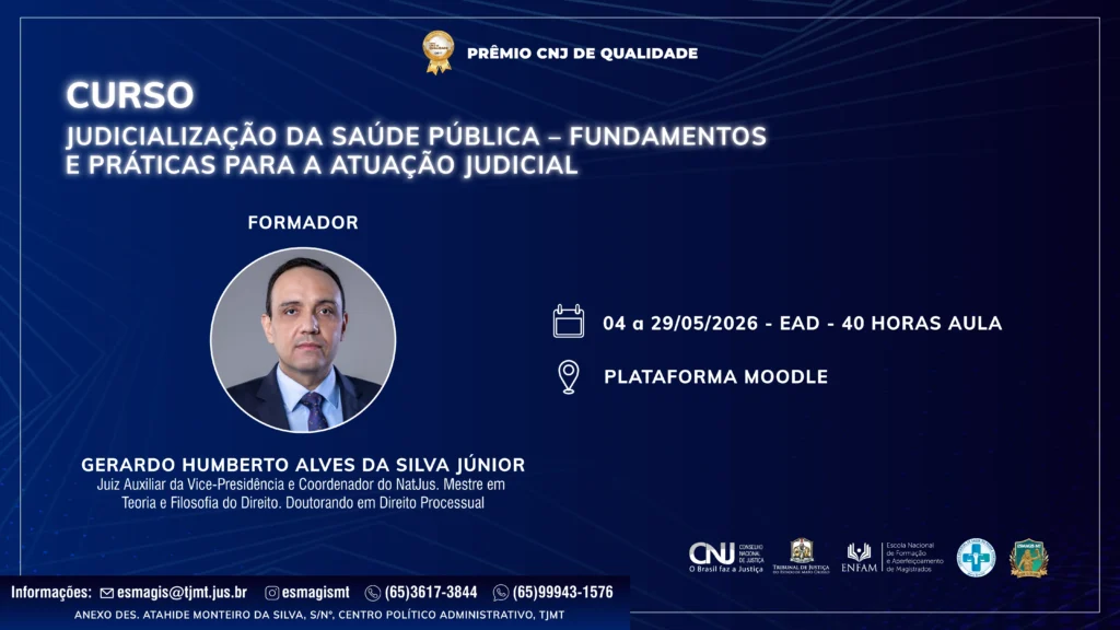 Últimos Dias para Inscrições no Curso de Judicialização da Saúde Pública em MT