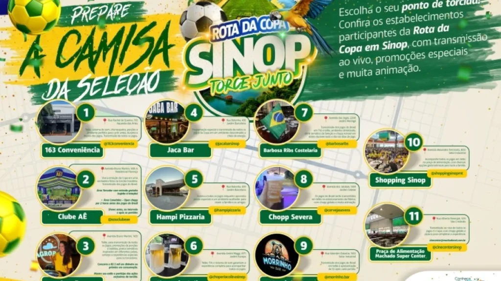 Prefeitura de Sinop lança Rota da Copa com 11 opções de entretenimento para a Copa do Mundo FIFA 2026 Prefeitura de Sinop lança Rota da Copa com 11 opções de entretenimento para a Copa do Mundo FIFA 202