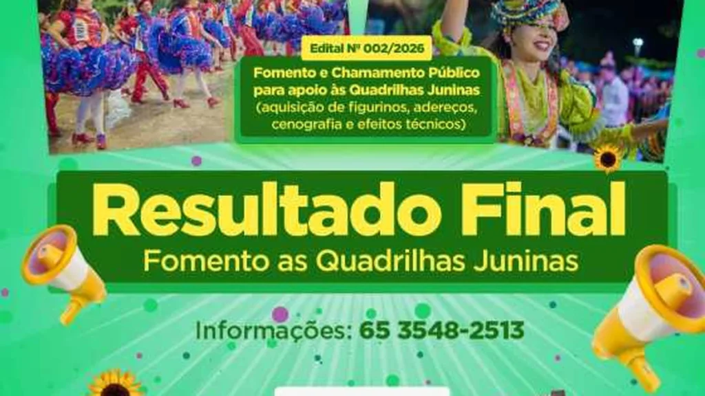 Lucas do Rio Verde anuncia resultados do edital para quadrilhas juninas com incentivos culturais Lucas do Rio Verde anuncia resultados do edital para quadrilhas juninas com incentivos culturais